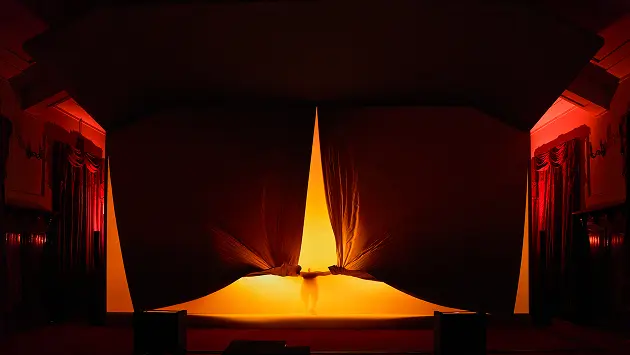 FLOW, 2025, video installation, sculptural LED display, 5.1-channel sound, 15 min.