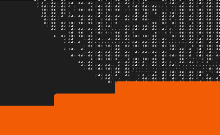Abstract design with black upper area and orange lower area separated by curved steps.