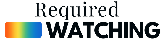 Logo displaying the text 'Required WATCHING' with a rectangular gradient icon before the word 'WATCHING'.