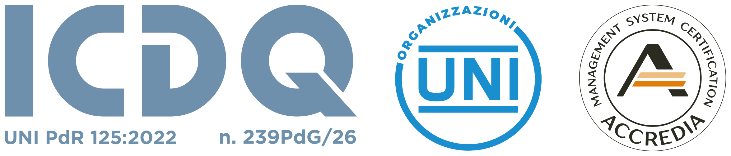 Certificazione UNI/PdR 125:2022 parità di genere - ICDQ, certificato n. 239PdG/26