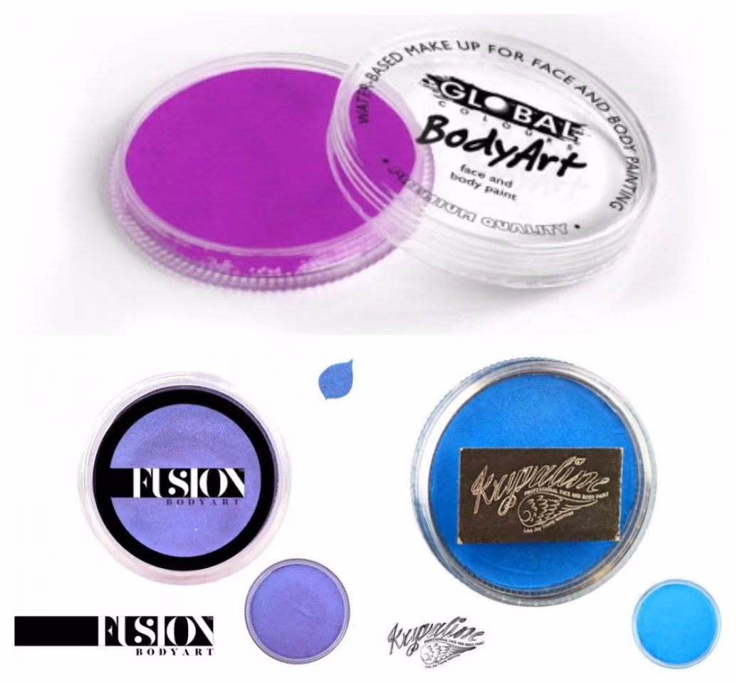 an image of three different face paints from three different brands