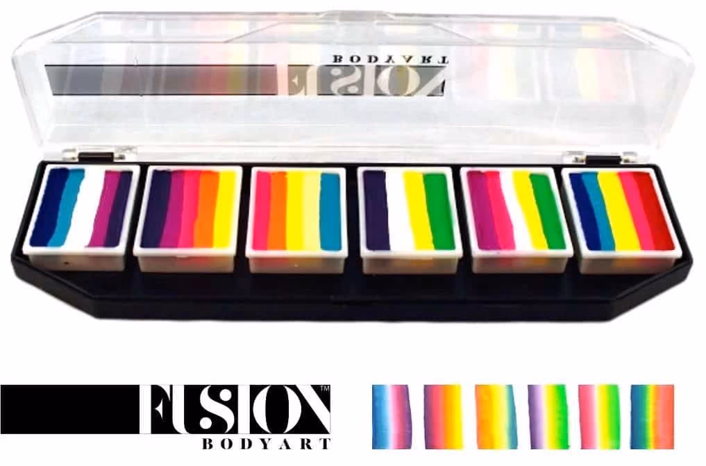 a split cake water color set from the brand "fusion body art"