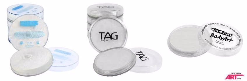 white face paint from three brands