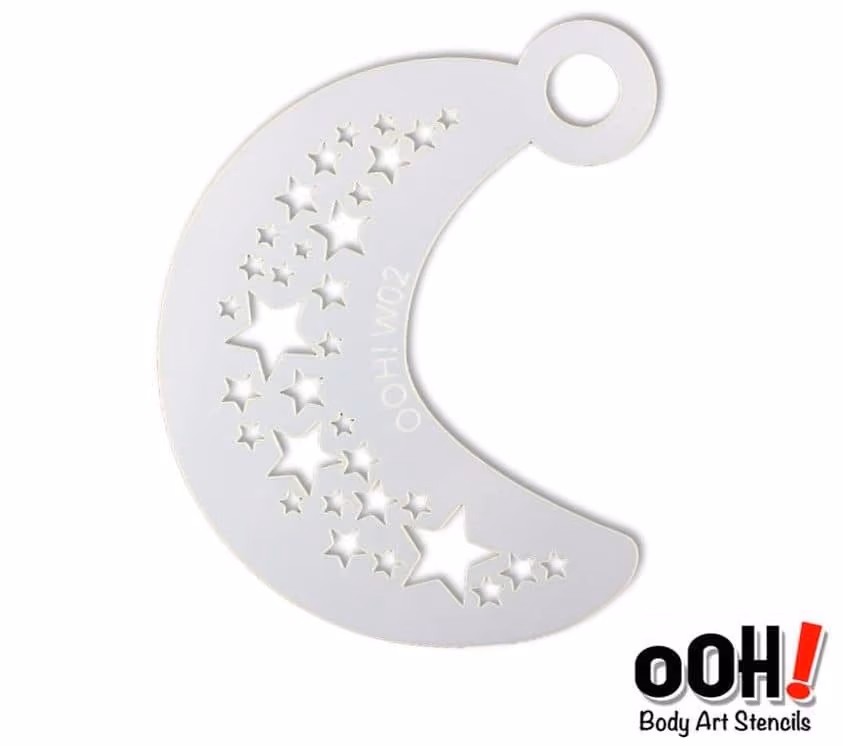 a face painting stencil that helps you illustrate stars