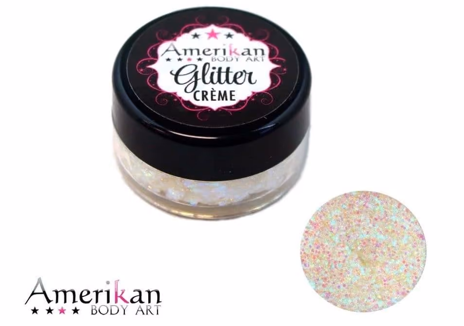 a jar of face painting glitter creme from the "amerikan" brand