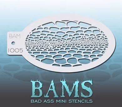 an image of bams face painting stencil with larger, imperfect circles