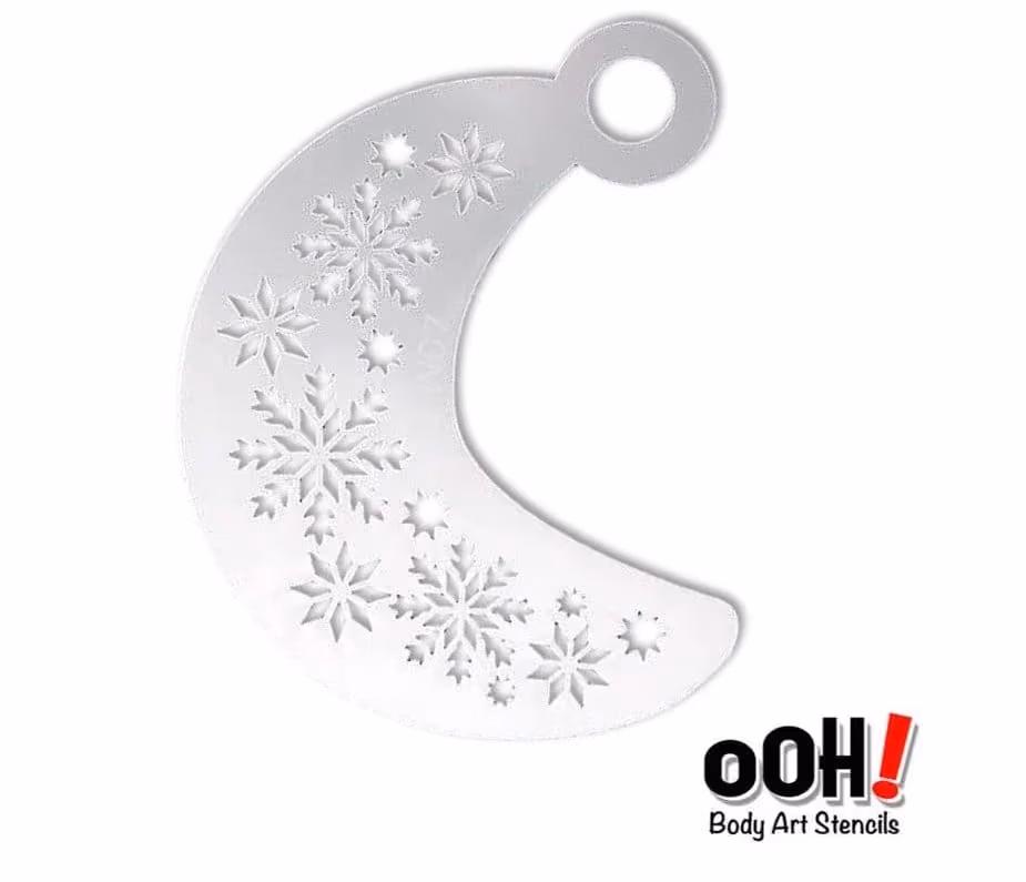 a face painting stencil that helps you illustrate snowflakes