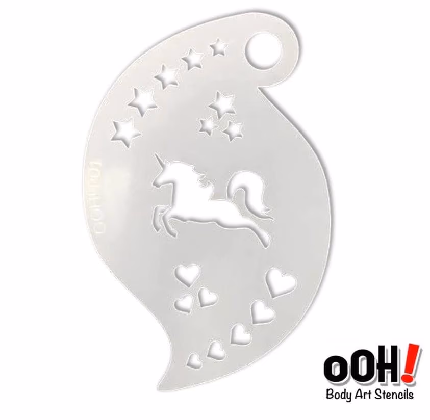 a face painting stencil that helps you illustrate a unicorn