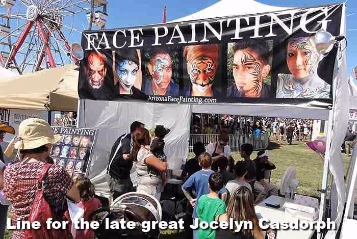 an image of a Jocelyn Casdorph's face painting booth