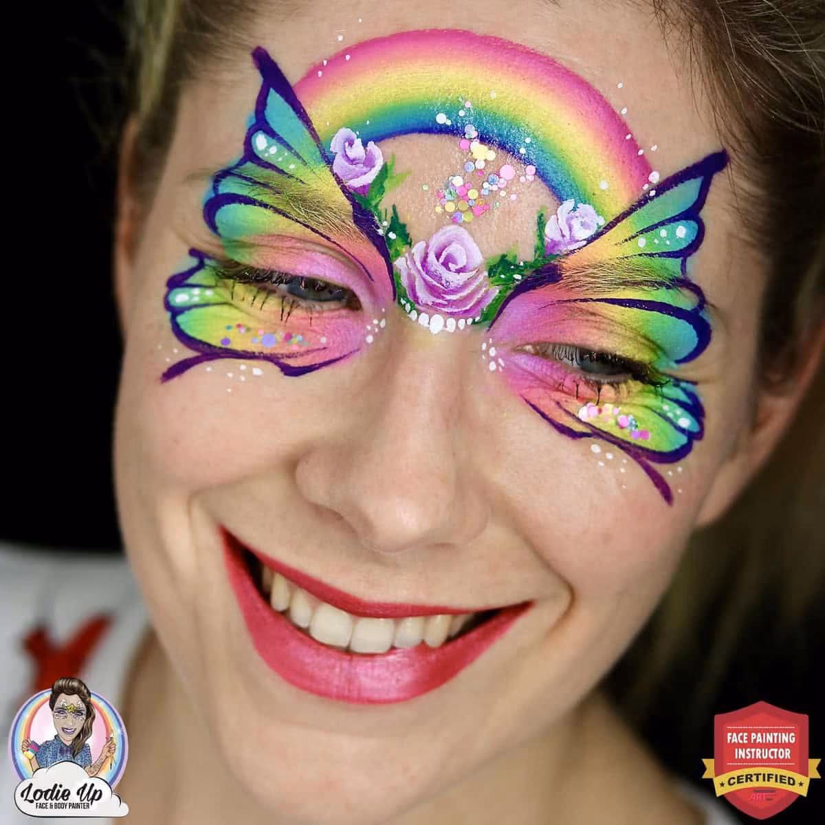 Rainbow Butterfly Face Paint
