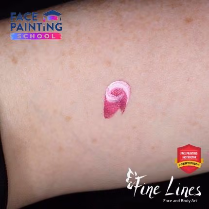 miniature minimalistic rose done in three strokes of a face painting brush