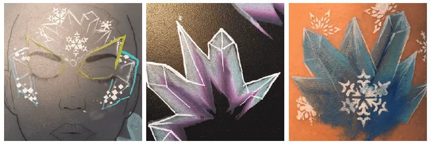 Arctic Ice Princess - face painting design - step 2