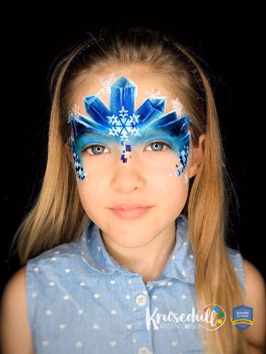 Arctic Ice Princess - face painting design - step 7