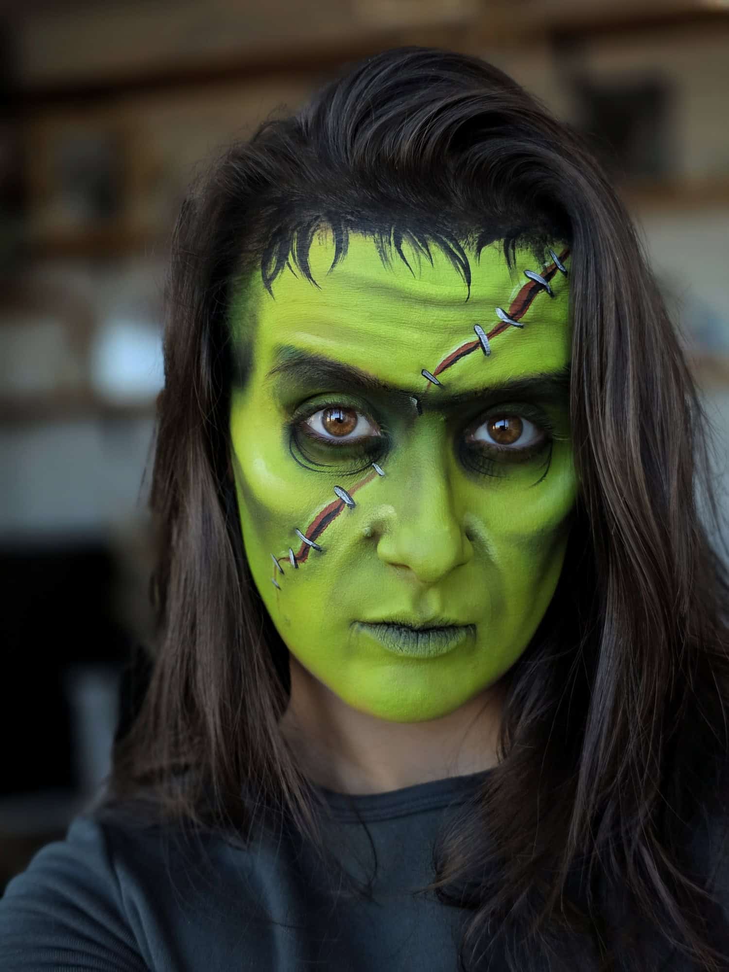 Frankenstein Face Paint Tutorial for Halloween