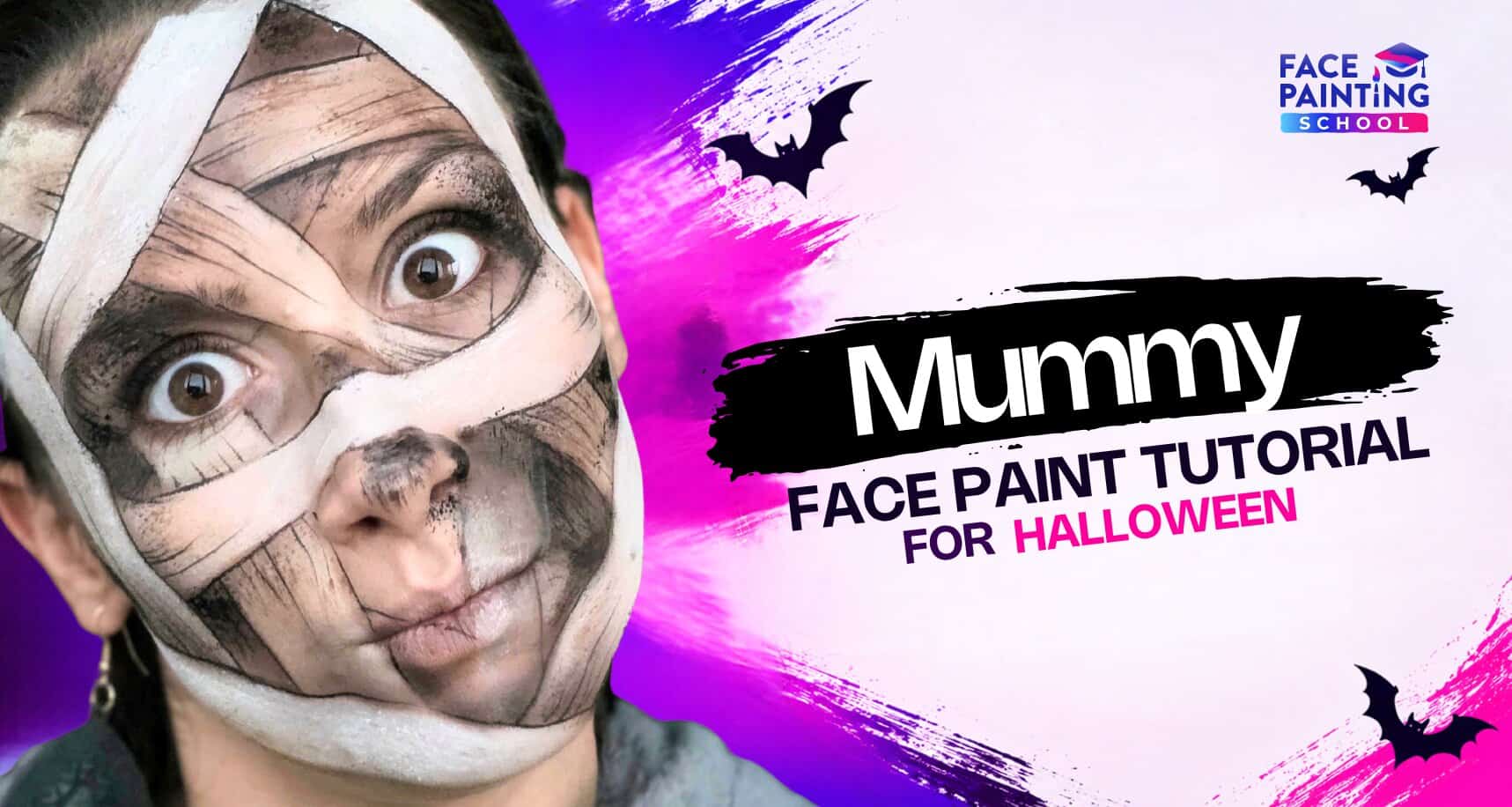 Mummy Face Paint Tutorial for Halloween