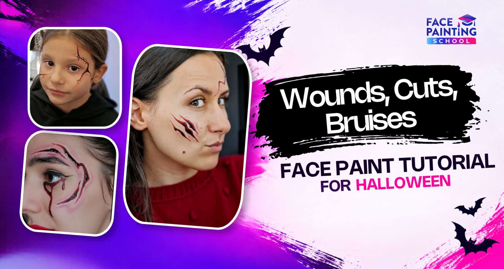 Halloween Wounds, Cuts & Bruises Face Paint Tutorial