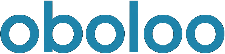 Oboloo text logo in lowercase blue letters.
