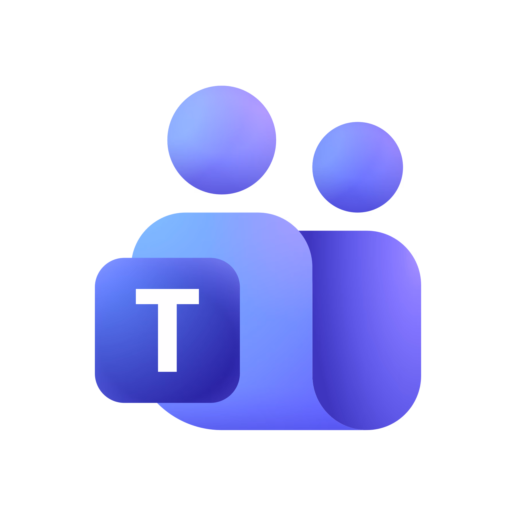 Microsoft Teams logo featuring two stylized user icons in blue and purple with a 'T' on a square overlay.