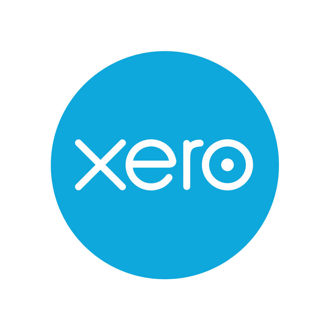Xero brand name in white lowercase letters inside a blue circle.