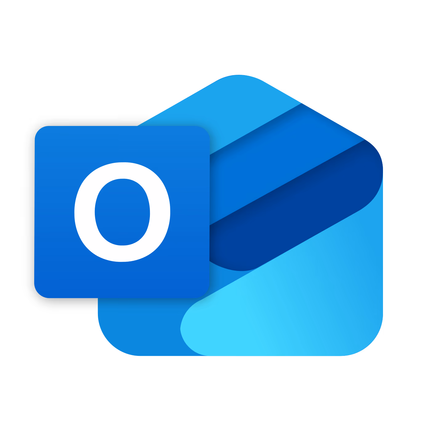 Microsoft Outlook logo with an envelope and a blue square containing a white letter O.