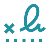 Hand-drawn blue signature icon with a looping cursive line above two small crosses.