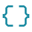 Icon of curly braces symbol representing code or programming.