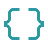 Icon of curly braces symbol representing code or programming.