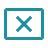 Cancel or close icon with an X inside a square border.