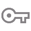 Gray key icon with a circular head and a rectangular bit.