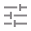 Icon showing three horizontal sliders with adjustable knobs for settings or controls.