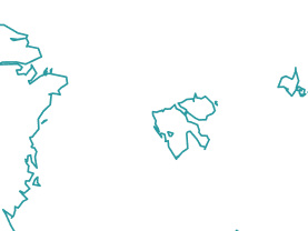 Outline map of Greenland and surrounding islands in the North Atlantic Ocean.