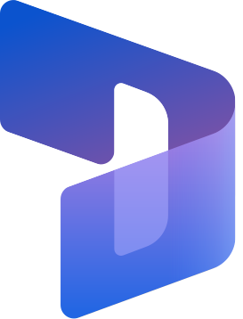 Microsoft Dynamics logo with a stylized geometric shape in gradient blue and purple.