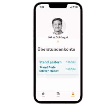 Übersicht eines Überstundenkontos mit der Arbeitzeiterfassungssoftware