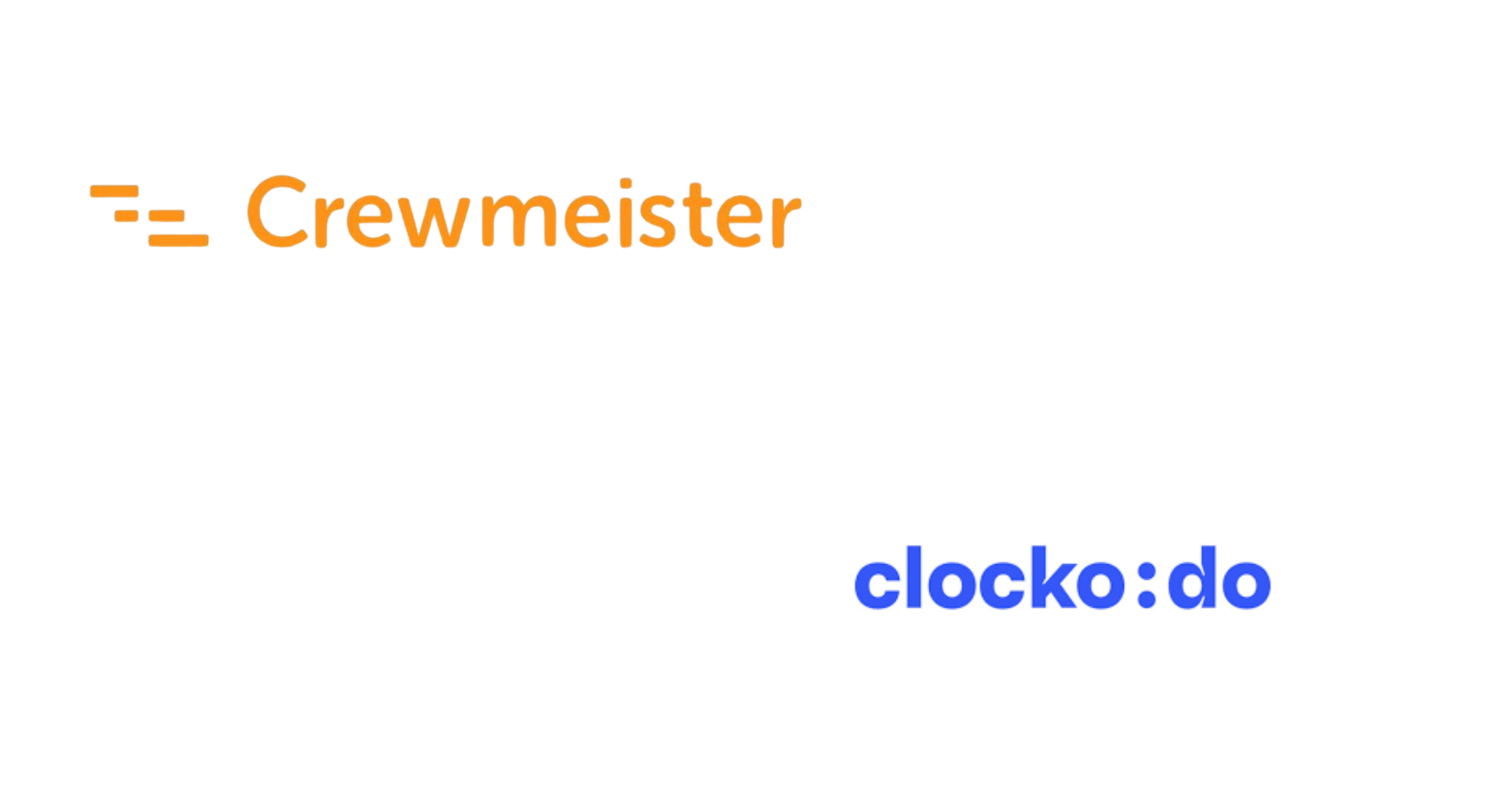 logo crewmeister, logo clockin im direktvergleich