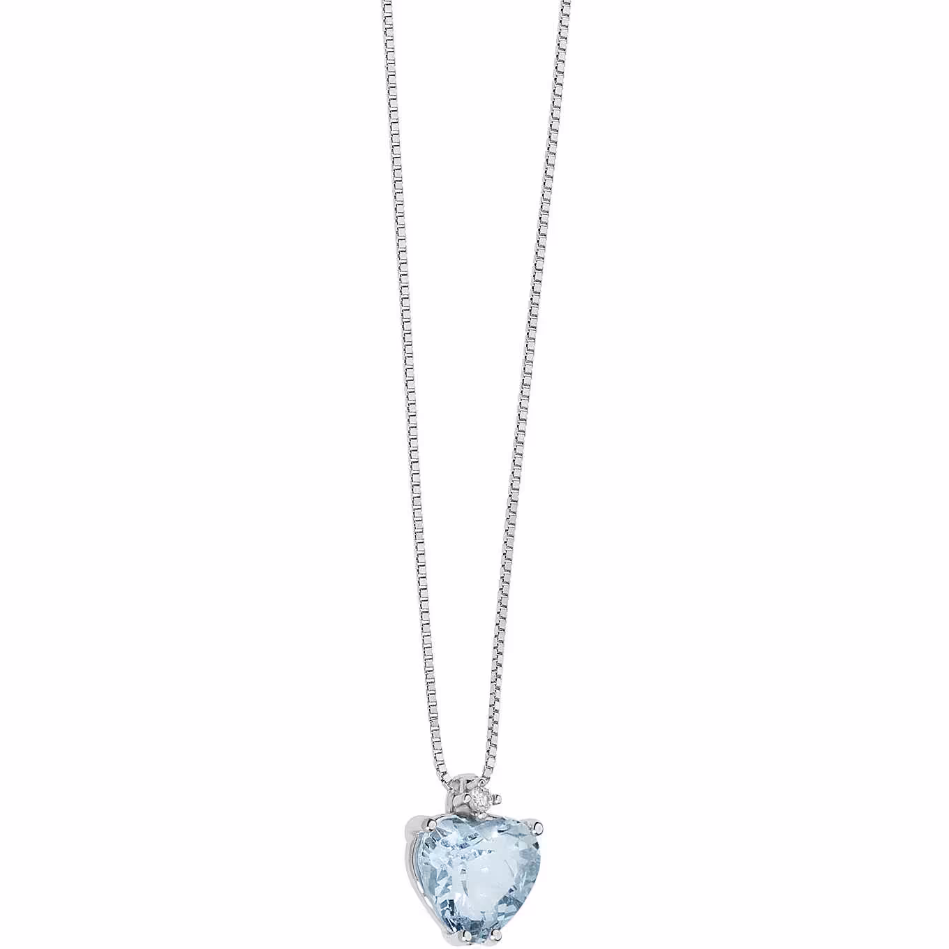 Girocollo con aquamarine e diamante (cuore)