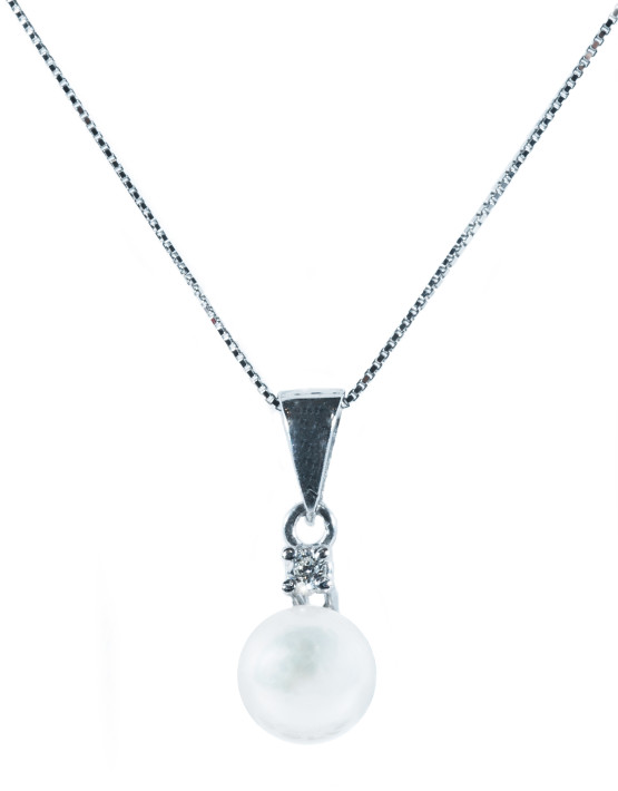 Girocollo perla con Diamante