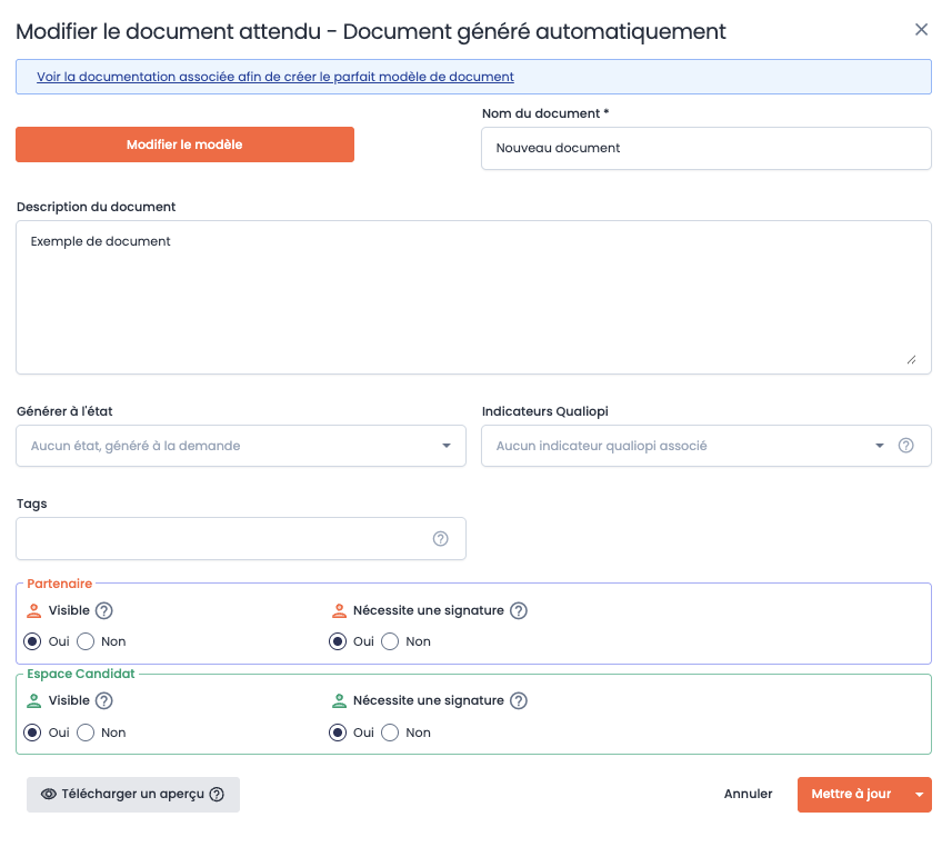 génération de document