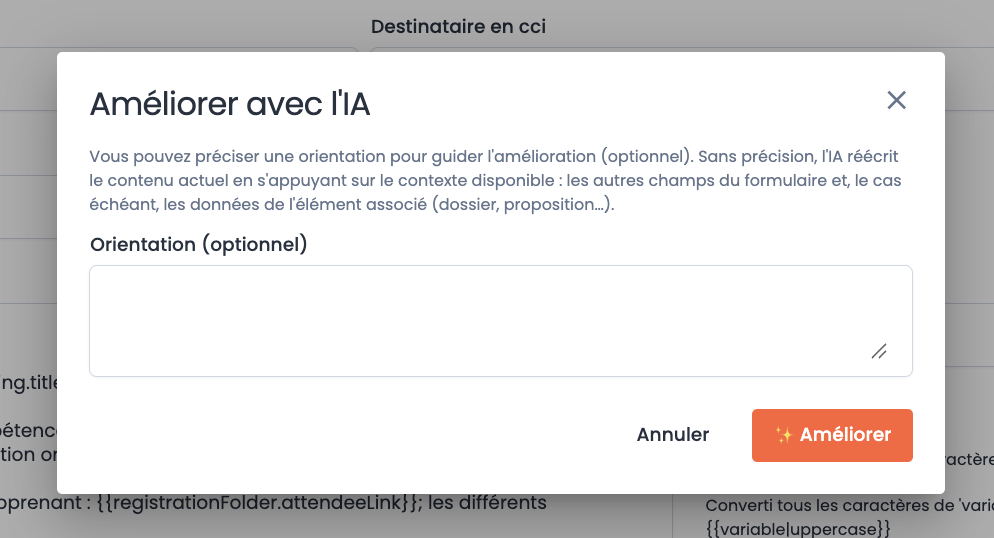 améliorer avec l'IA - Wedof