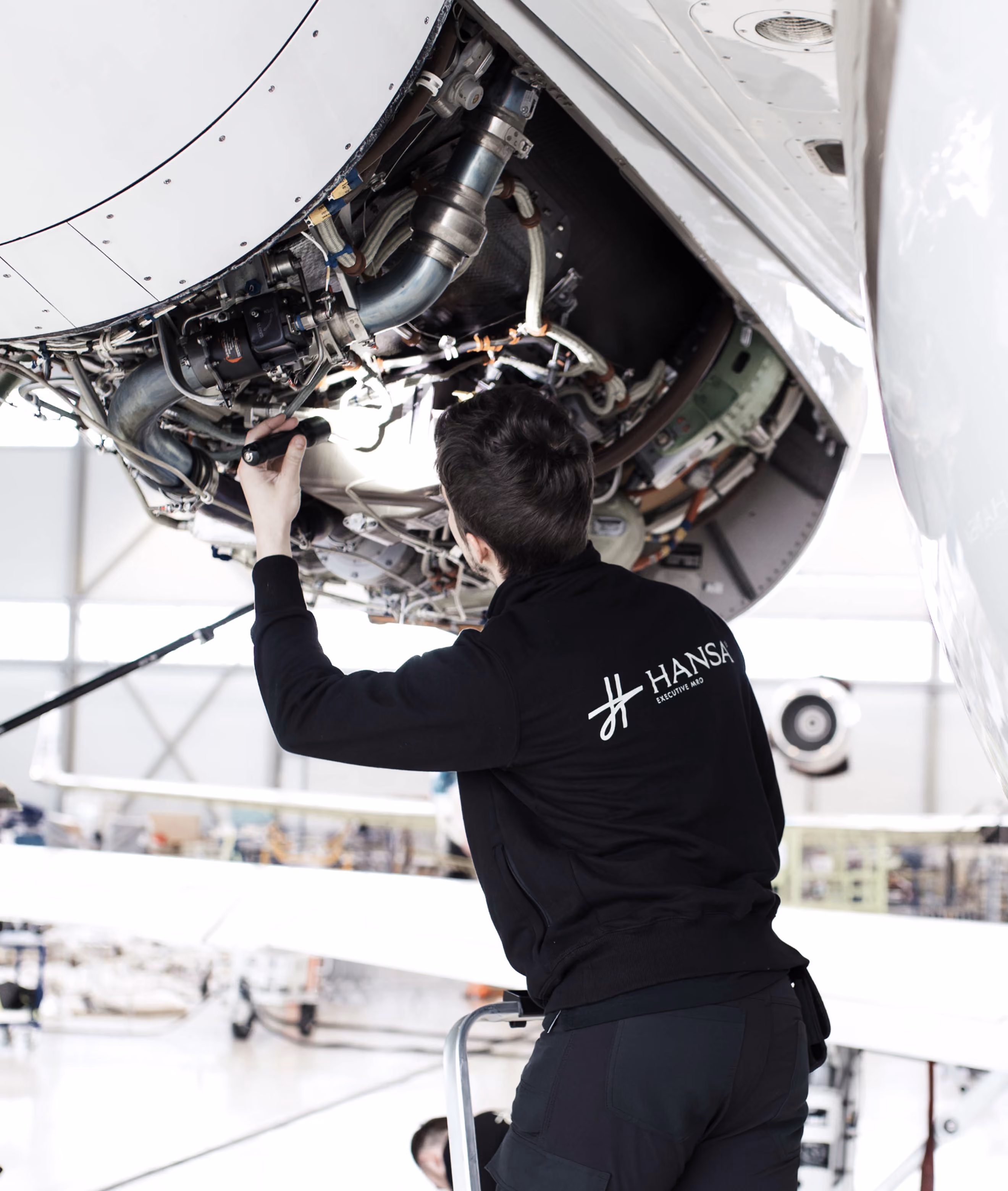 Photo of business jet line maintenance