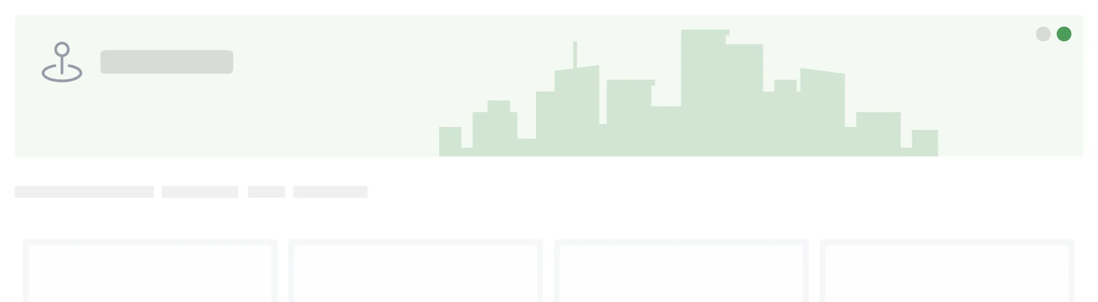Analytics dashboard or data visualization interface showing a light green bar chart or histogram with varying heights against a white background with minimal UI elements