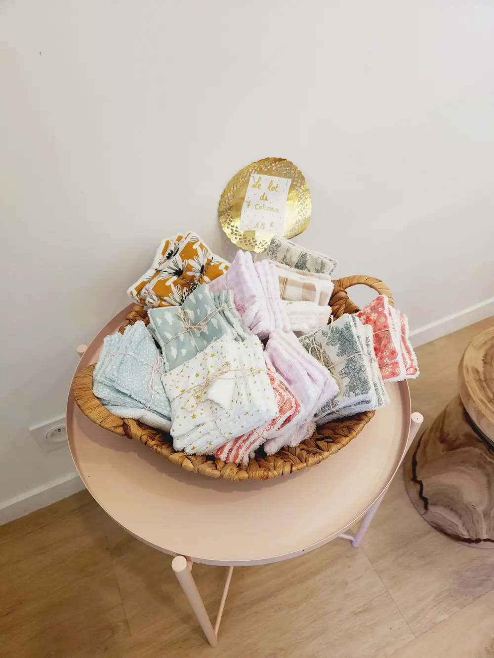 Image d'un panier de lingettes lavables