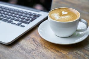 Coffee in a cup at the office