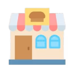 Illustration of a cute little bakery.