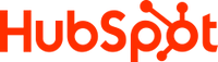 HubSpot logo in orange text with a stylized sprocket design integrated into the letter 'o'.