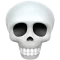 White skull emoji with dark eye sockets and nose cavity.