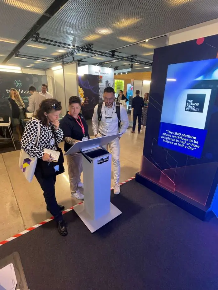 Team Automata's stand at SLAS Europe 2024.