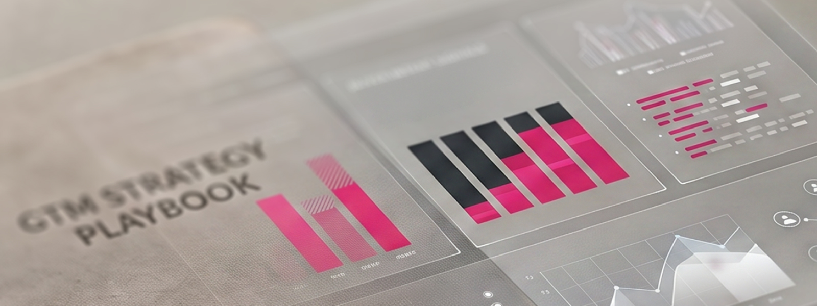 Old GTM strategy playbook transitioning into a digital dashboard