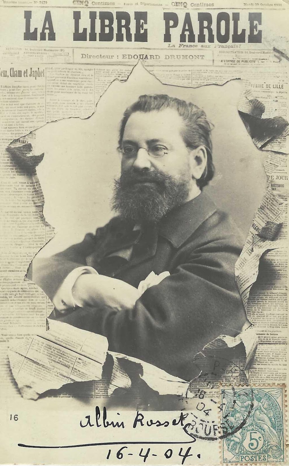 Dreyfus Affair Edouard Drumont Anti Jewish Journalist 1904 Postcard  A.jpeg