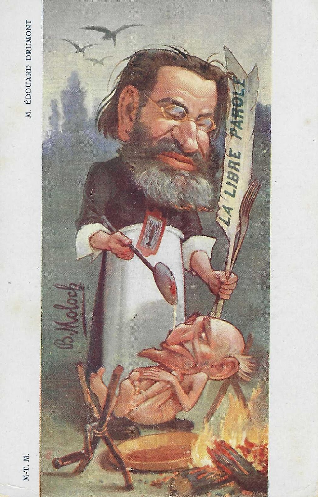 Dreyfus Affair Edouard Drumont Anti Jewish Journalist  Newspaper 1899 Vile Postcard  A.jpeg