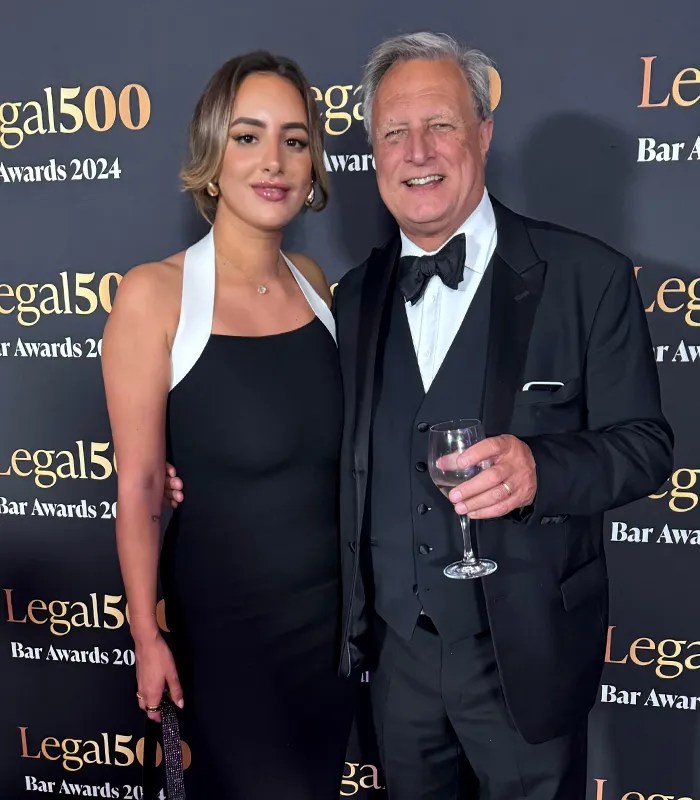InnLegal founder Ellie Hecht with David Goddard at the Legal 500 Bar Awards 2024